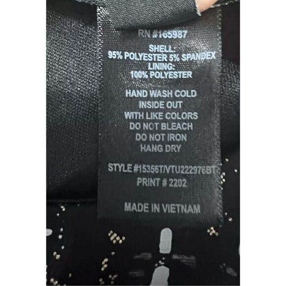 Stella & Julie Sheath Dress Size 4 Grey Silver Printed Sleeveless Stretch Button - Picture 8 of 12